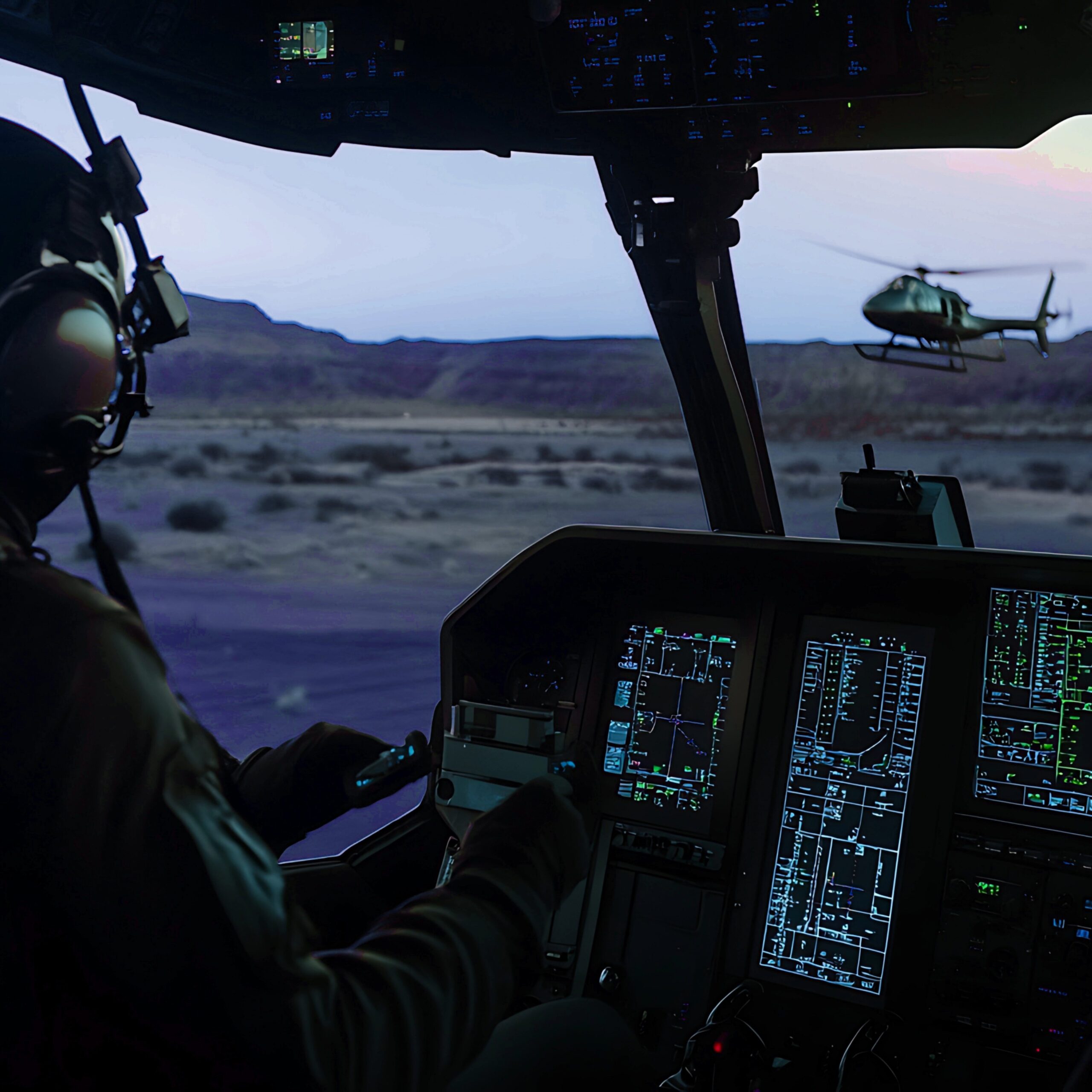 military helicopter cockpit